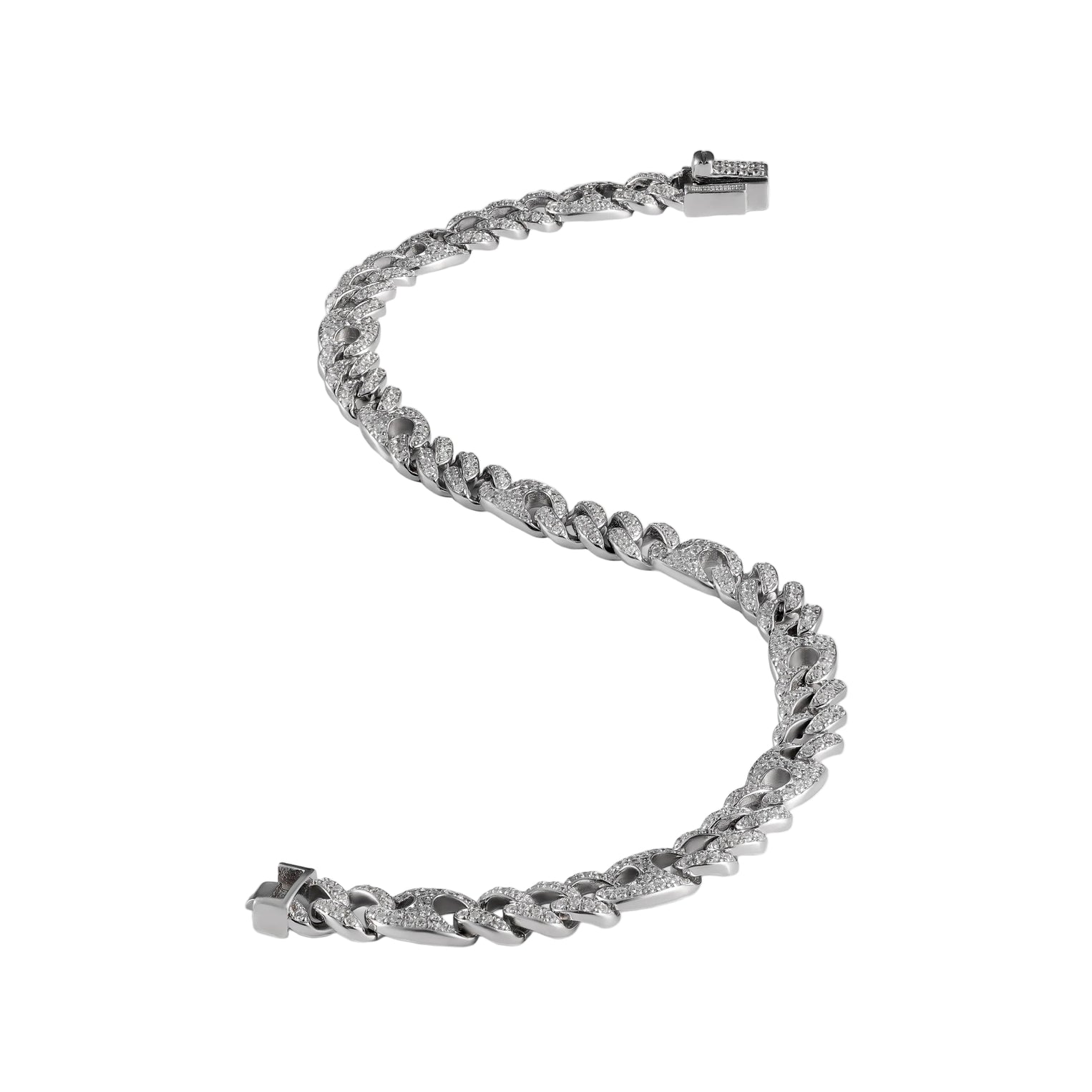 Round Link Iced Cuban Bracelet