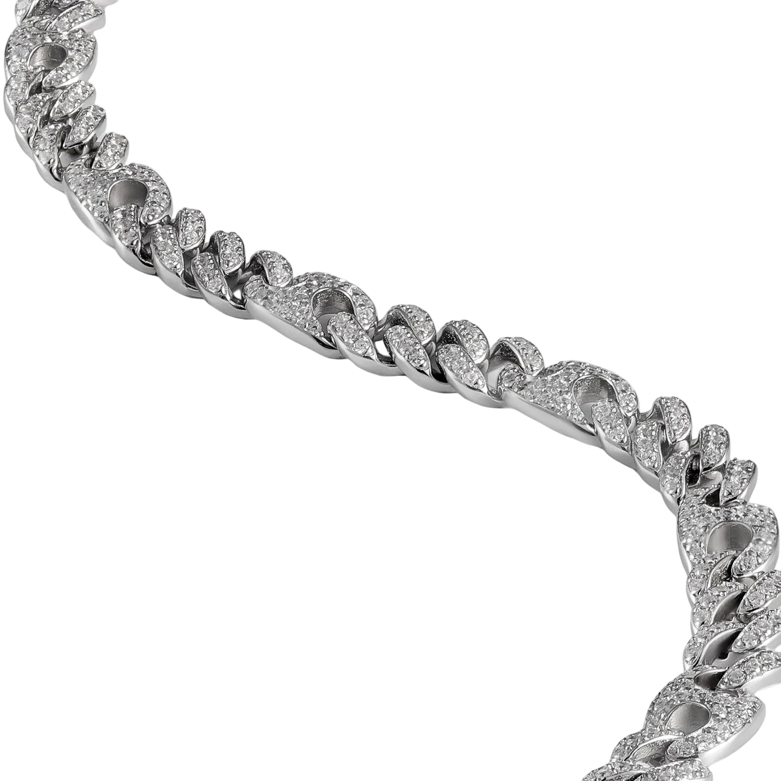 Round Link Iced Cuban Bracelet
