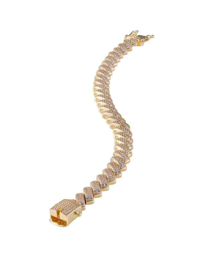 Iced Wave Bracelet (Gold)