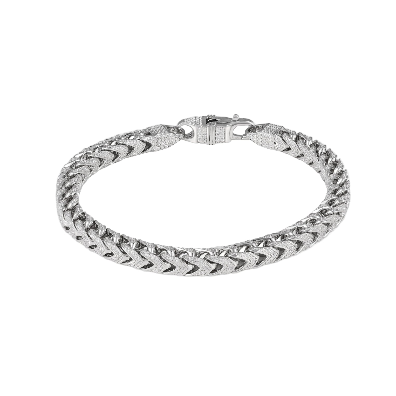 Braided Iced Out Cuban Bracelet