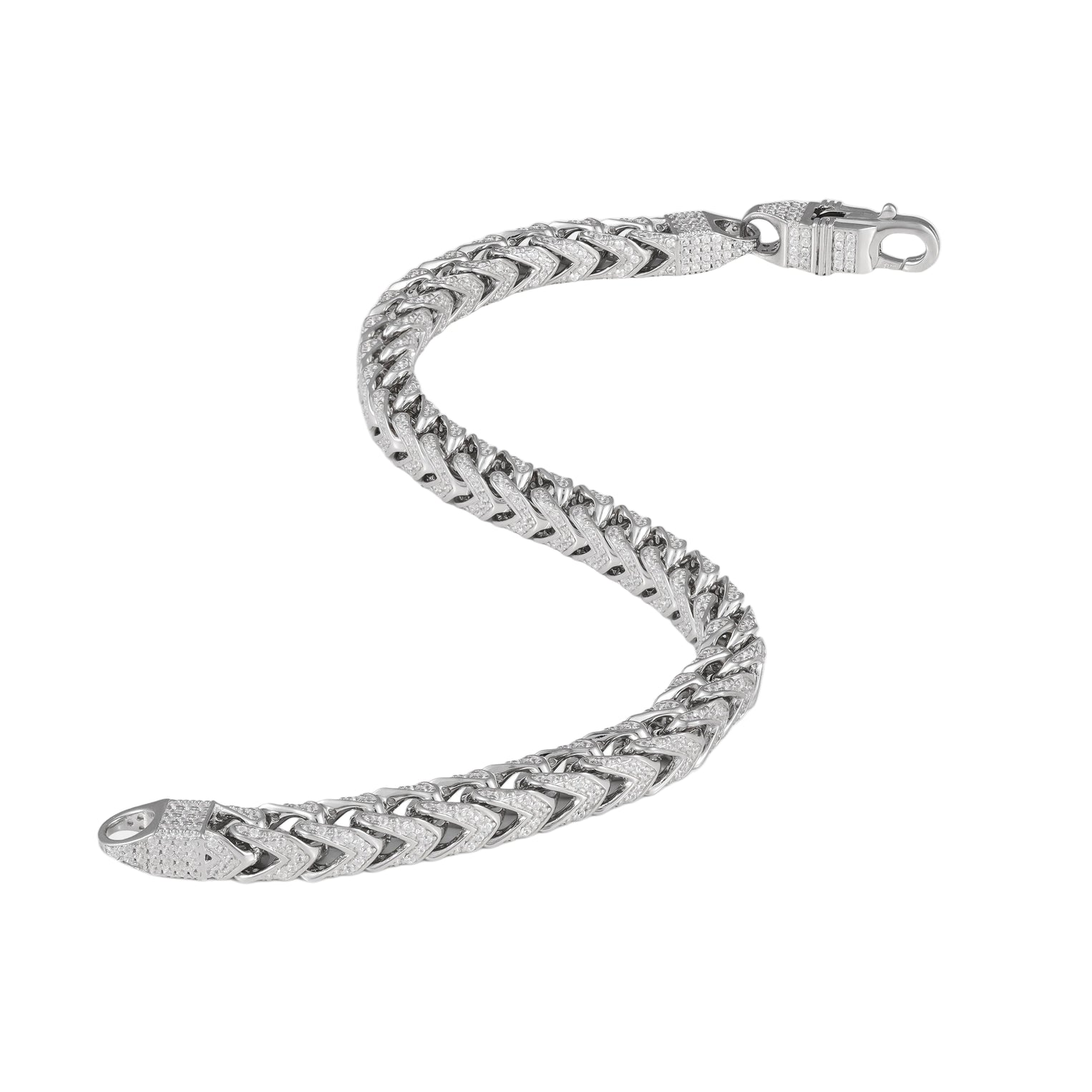 Braided Iced Out Cuban Bracelet