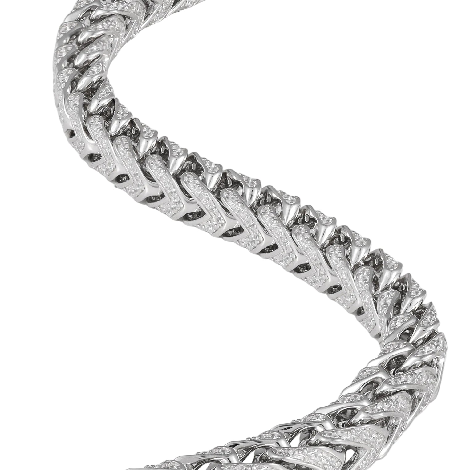 Braided Iced Out Cuban Bracelet