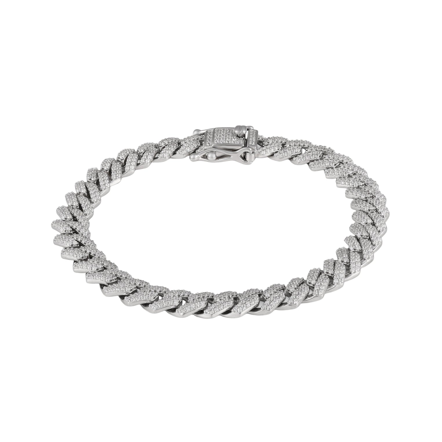 Prong Link Iced Cuban Bracelet 8mm