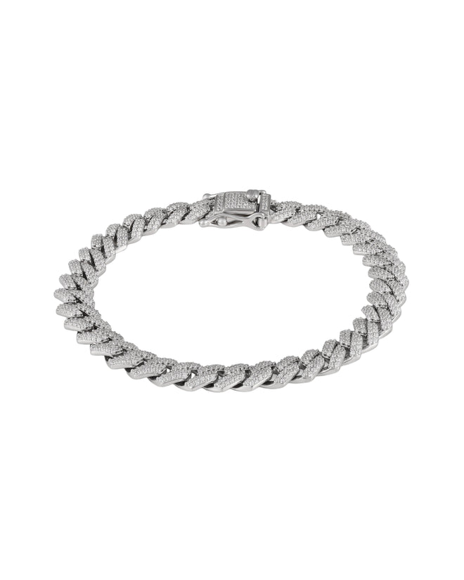 Prong Link Iced Cuban Bracelet 8mm
