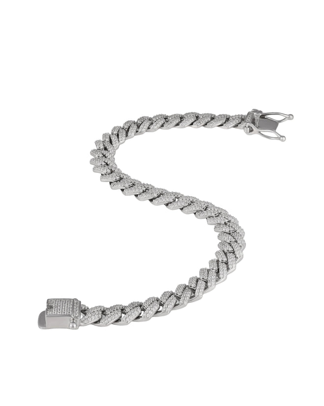 Prong Link Iced Cuban Bracelet 8mm