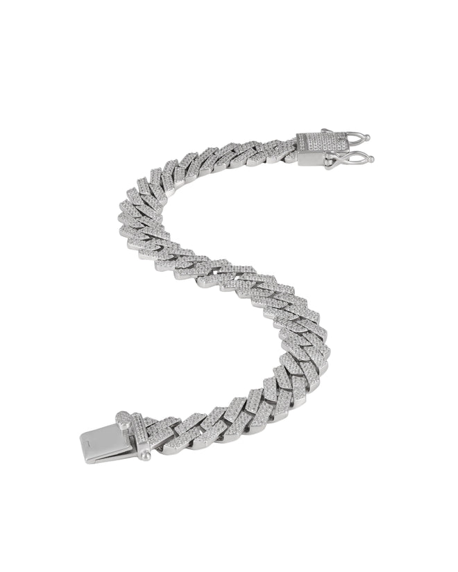 Prong Link Iced Cuban Bracelet 10mm