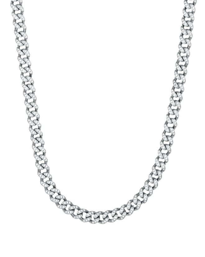 Oval Link Iced Cuban Chain 8MM