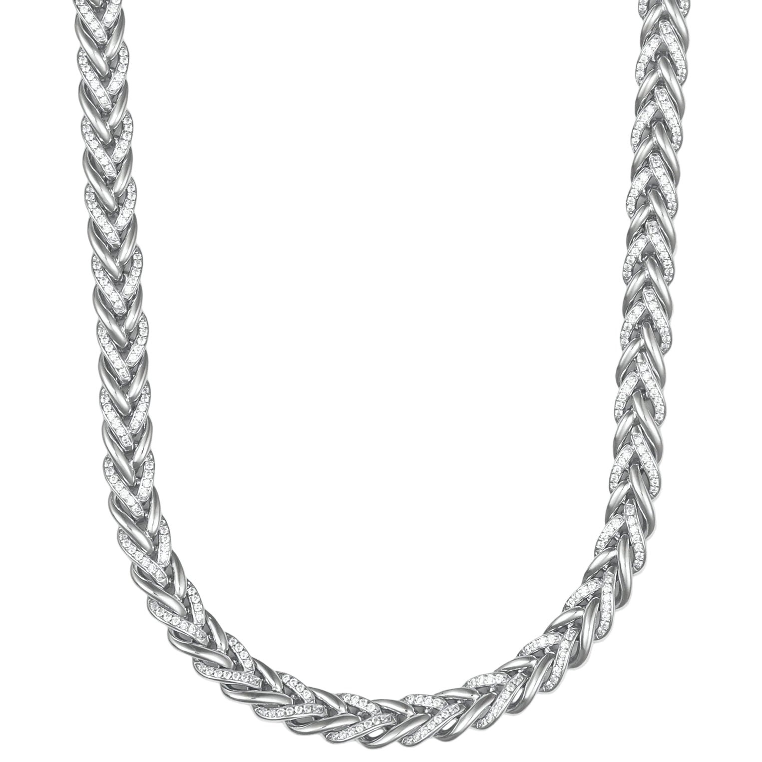 Braided Iced Out Cuban Chain
