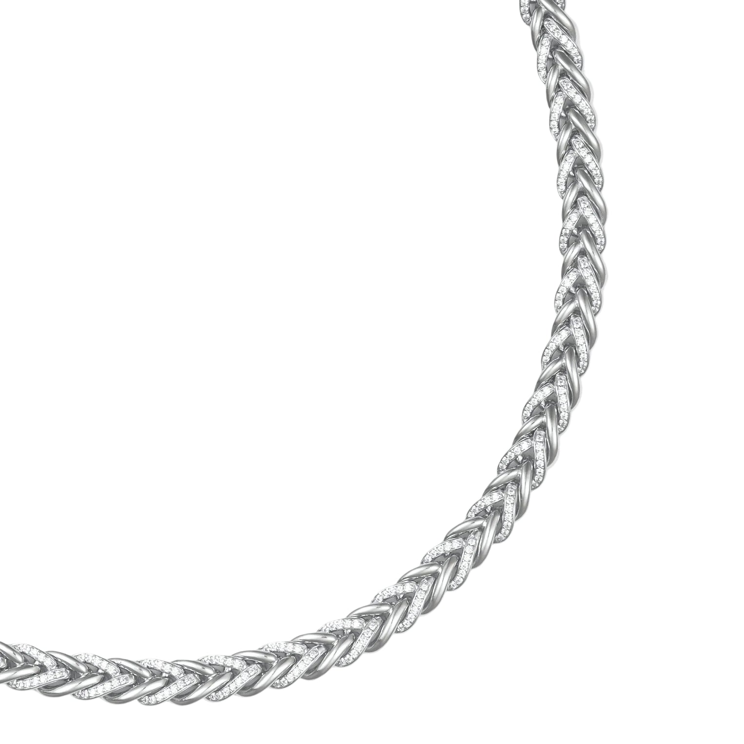 Braided Iced Out Cuban Chain