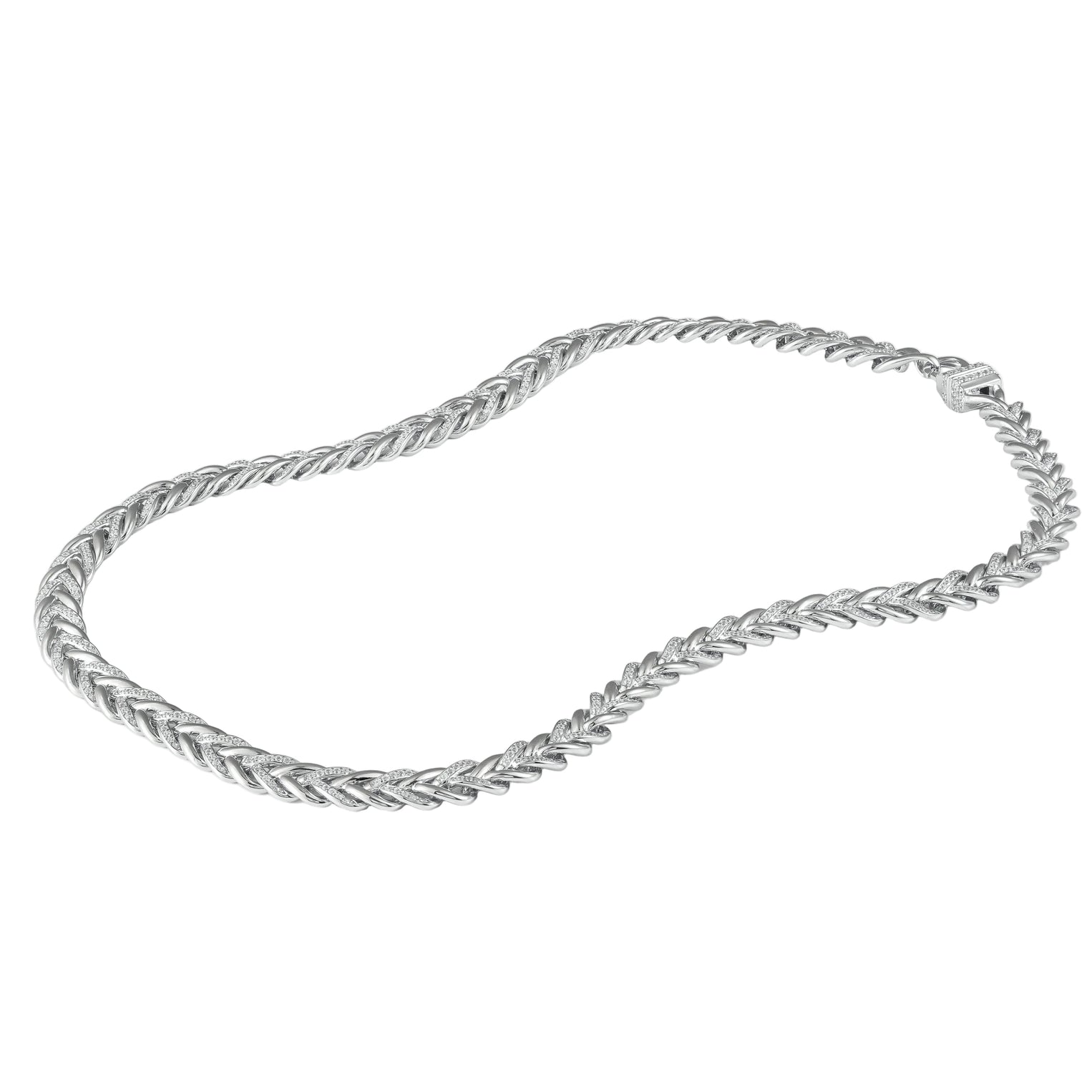 Braided Iced Out Cuban Chain