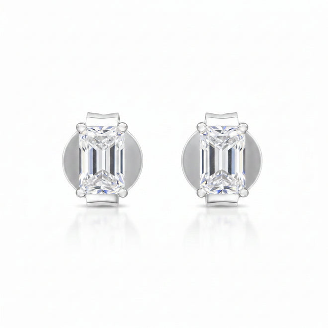 Emerald Solitaire Studs