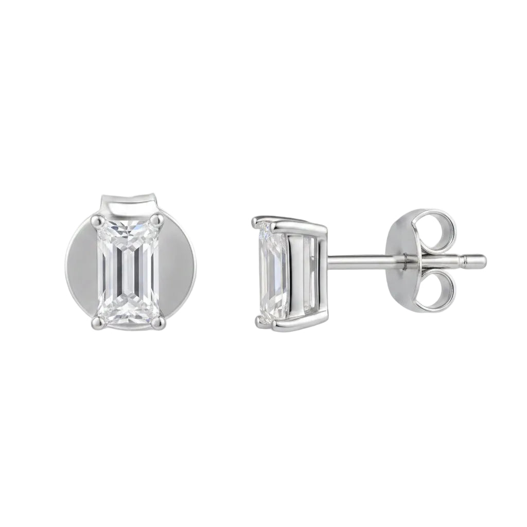 Emerald Solitaire Studs