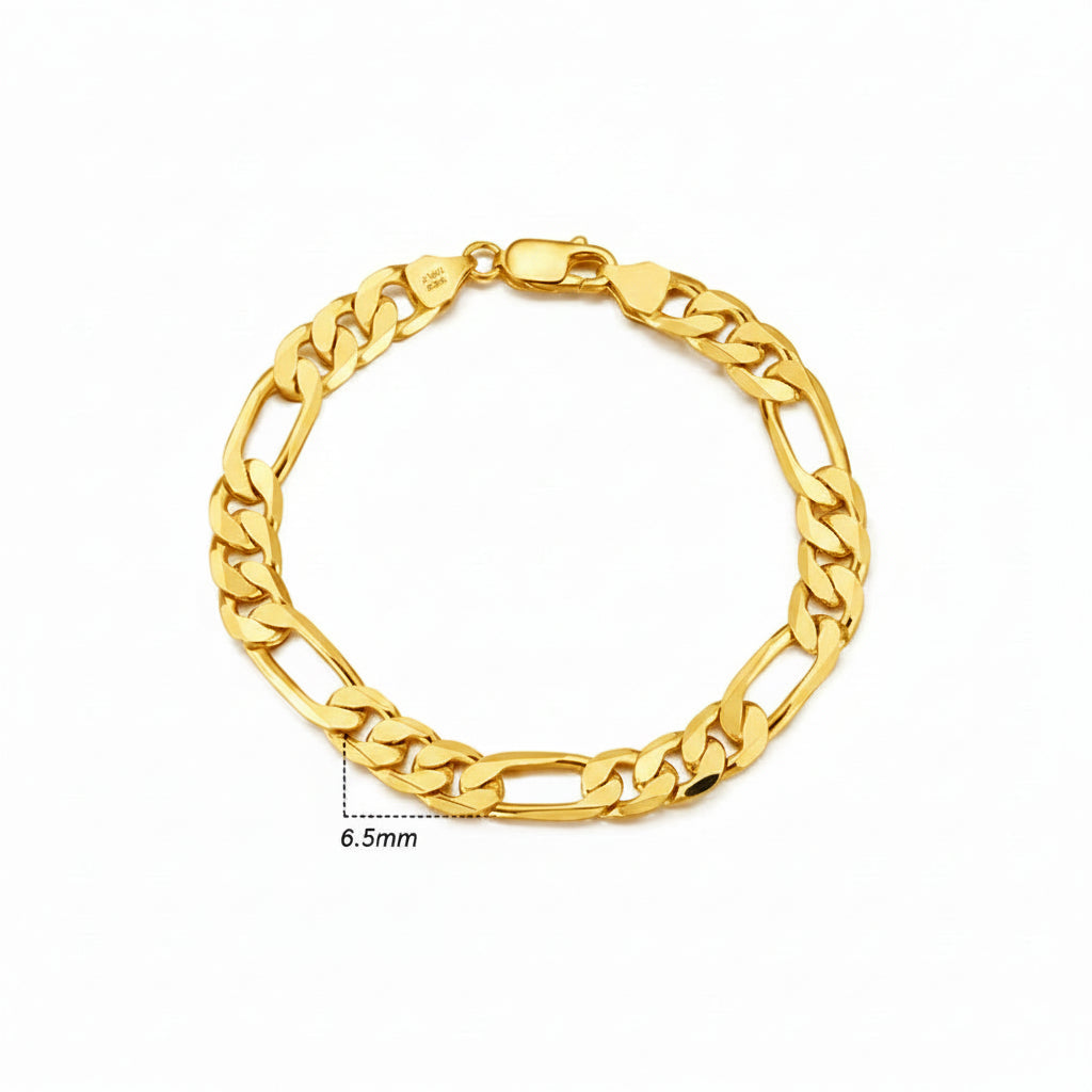 Diamond-Cut Figaro Link Bracelet (Gold)