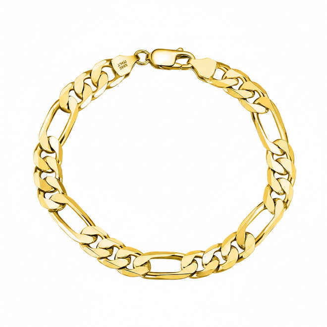 Diamond-Cut Figaro Link Bracelet (Gold)