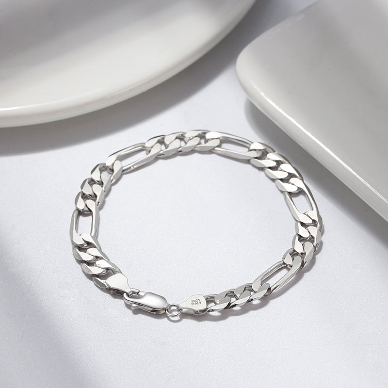 Diamond-Cut Figaro Link Bracelet