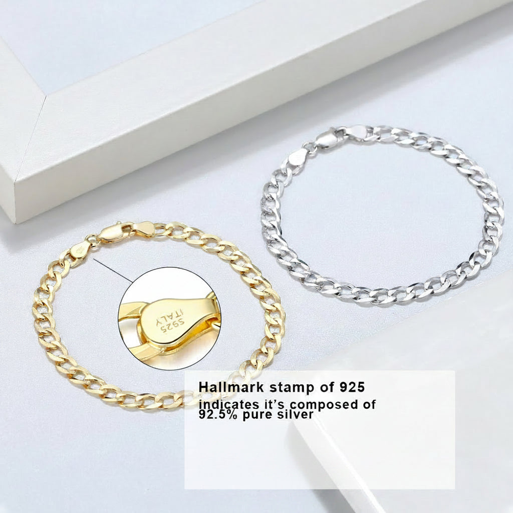 Diamond-Cut Cuban Link Curb Bracelet (Gold) 3MM