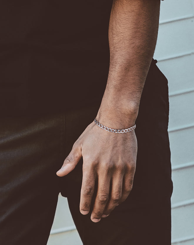 Diamond-Cut Cuban Link Curb Bracelet 5MM