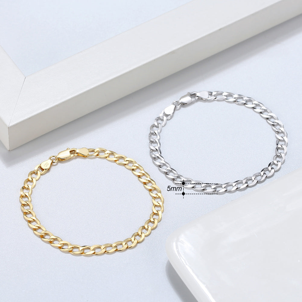 Diamond-Cut Cuban Link Curb Bracelet 5MM