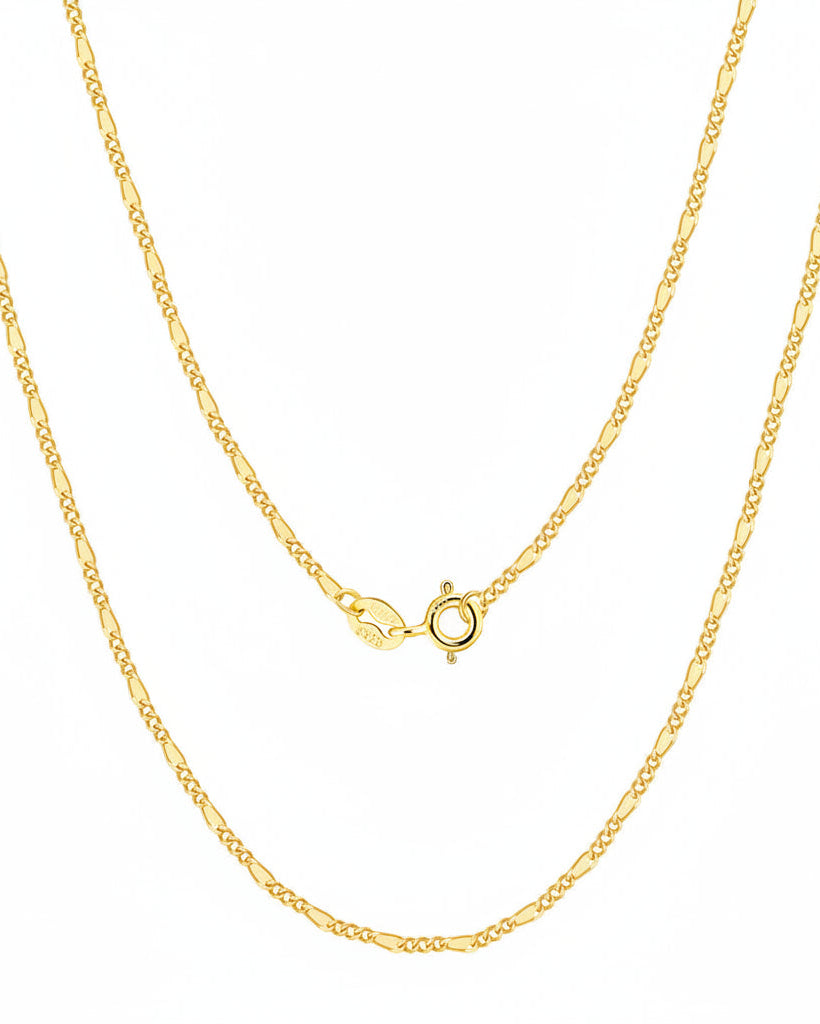 Diamond-Cut Figaro Chain (Gold) 1.7MM