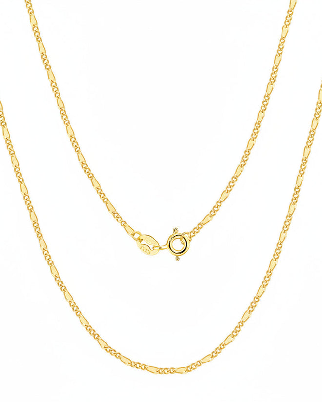 Diamond-Cut Figaro Chain (Gold) 1.7MM
