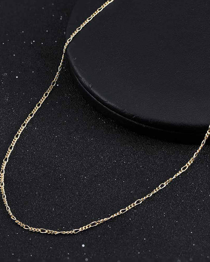 Diamond-Cut Figaro Chain (Gold) 1.7MM