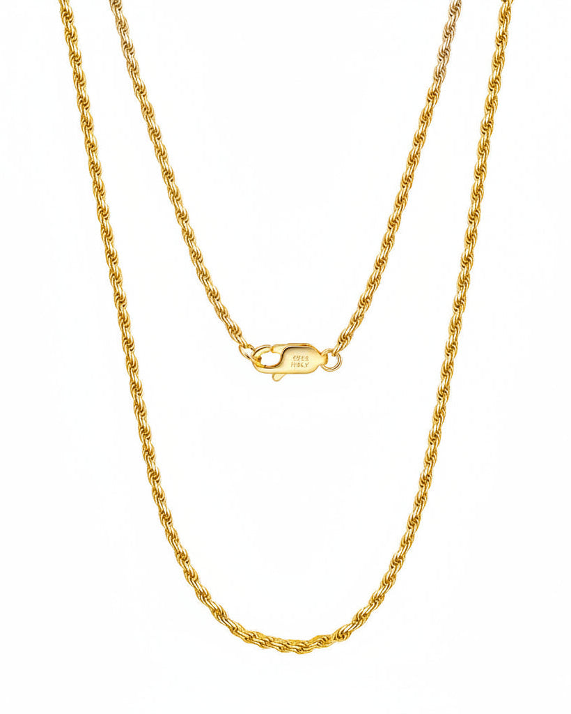 Diamond-Cut Rope Chain (Gold) 1.5MM