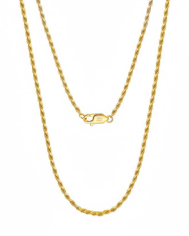 Diamond-Cut Rope Chain (Gold) 1.5MM