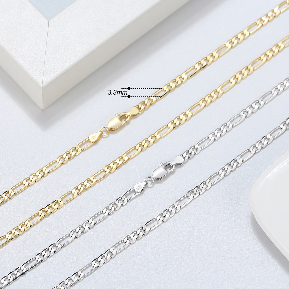 Diamond-Cut Figaro Chain 3.3MM
