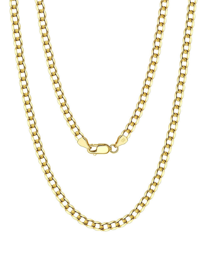 Diamond-Cut Cuban Link Curb Chain (Gold) 3MM