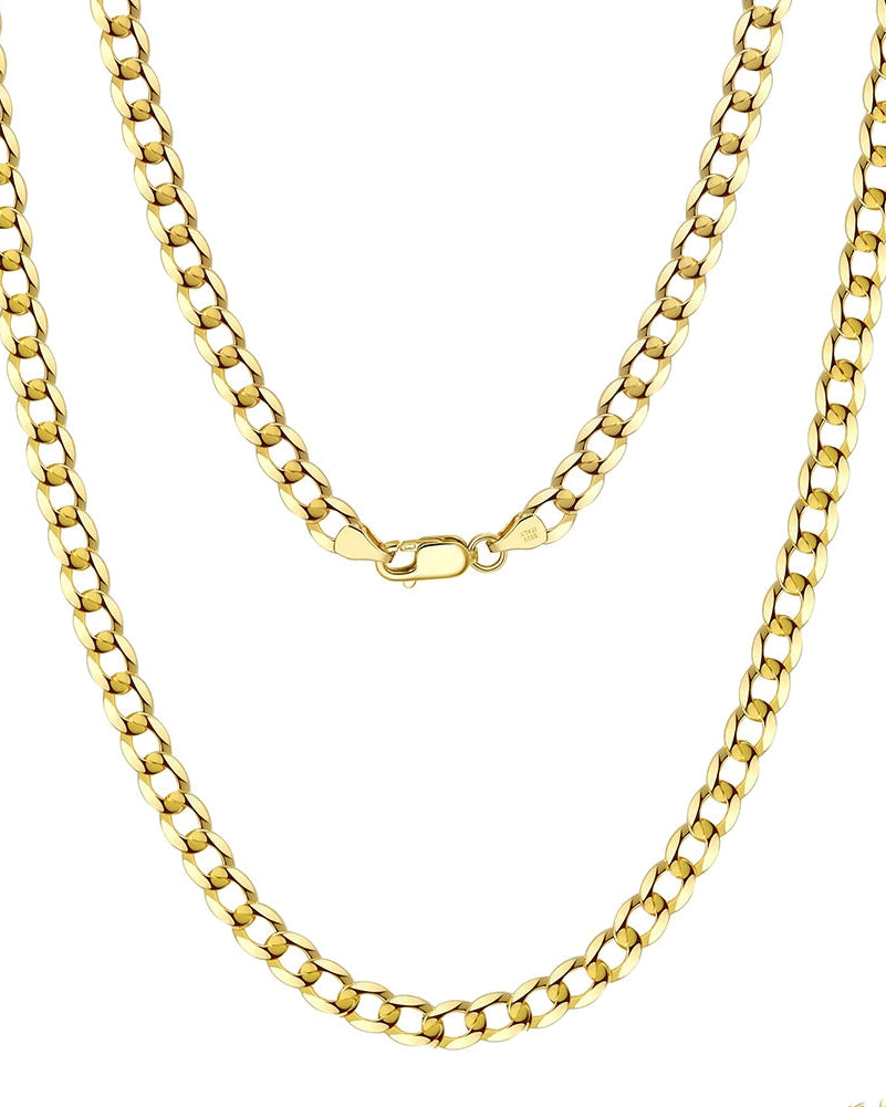 Diamond-Cut Cuban Link Curb Chain (Gold) 5MM