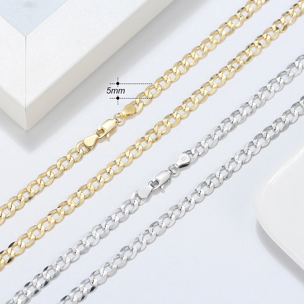 Diamond-Cut Cuban Link Curb Chain (Gold) 5MM